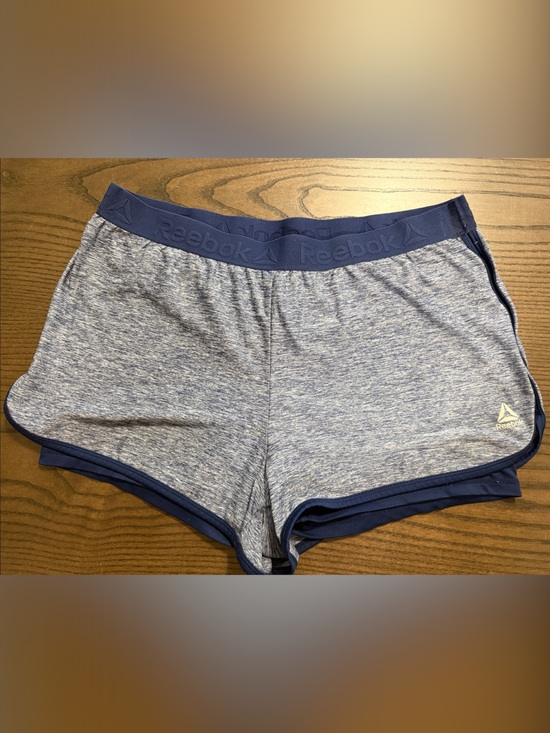 Reebok Pants - Reebok Gray Heathered Shorts with Navy Waistband